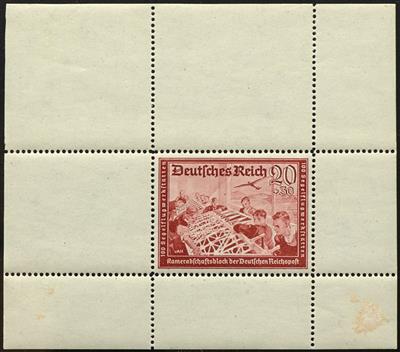 ** - D.Reich Nr. 777 (20 + 30Pfg. Postkameradschaft 1941) als Probedruck im Blockformat in Karminrot, - Stamps