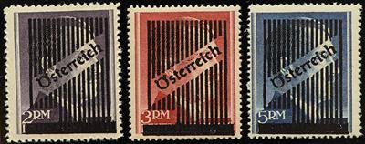 ** - Österr. 1945 - Gitter - Aufdr. - Ausg. 5 Pfg. bis 5 RM, - Stamps