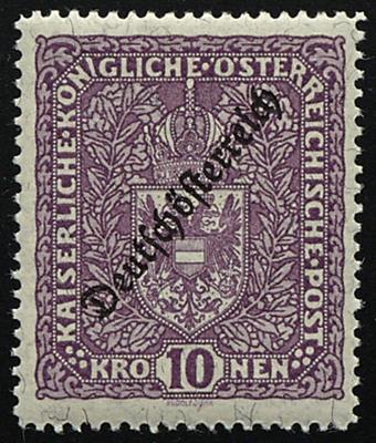 ** - Österr. Nr. 246 II (10 Kronen Bildgröße 25 x 30 mm), - Briefmarken