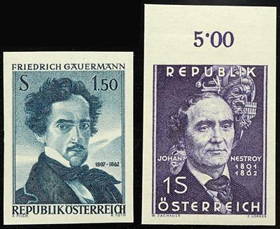 ** - Österreich Nr. 1109 U/10 U (Nestroy bzw. Gauermann), - Stamps