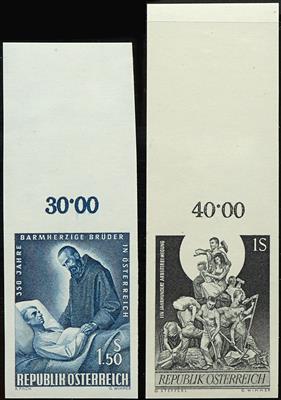 ** - Österreich Nr. 1155 U (Barmherzige Brüder) und Nr. 1172 U (Arbeiterbewegung), - Briefmarken