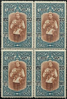 ** - Thailand Nr. 100/111 in Viererblöcken, - Briefmarken