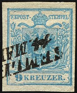 Briefstück/gestempelt - Österreich Nr. 5 H I (10) u.a. eine P 153 ("leicht gebrochene Ecke"), - Stamps