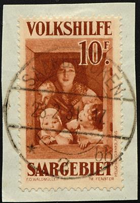 Briefstück/gestempelt - Saargebiet Nr. 144/50 auf 7 Briefstück, - Briefmarken