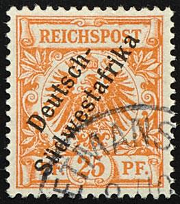 gestempelt - D. Südwestafrika Nr. 9 a (25 Pfg.), - Stamps