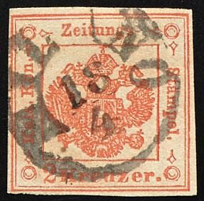 gestempelt - Lombardei-Venetien Zeitungsstempelmarke Nr. 2, - Briefmarken