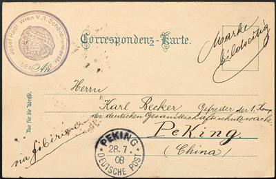 Poststück - D. Kolonien: incoming mail - 6 interessante Bedarfsbelege von Österreich 1900/ 1918 nach Peking, - Stamps
