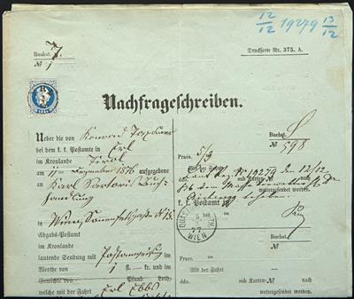 Poststück - Österr. Ausg. 1867 - 10 kr. auf - Známky