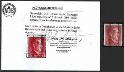 ** - Österr. Nr. 695I mit außergewöhnlicher Druckauslassung, - Briefmarken