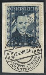 Briefstück - Österr. - 10S DOLLFUSS mit Volkstrauertag - Sonderstempel von Wien, - Briefmarken