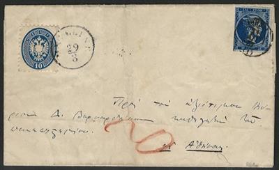 ö levante Poststück - 1867 Brief von - Briefmarken