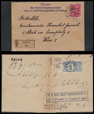 Poststück/Briefstück - Sammlung Heimatbelege KAUTZEN (Bez. Waidhofen) ab Monarchie, - Stamps