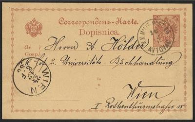Poststück - Partie Bosnien u. Österr. Feldp. ab 1891 - etc. meist Coresp. Karten bzw. Ganzsachen in div. Abstplgn., - Briefmarken