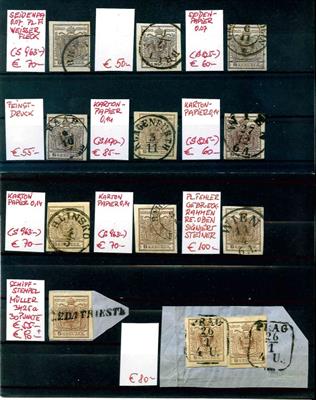 Österr Ausgabe 1850 Briefstück/gestempelt - 3 Kreuzer rot und 6 Kreuzer braun, - Stamps