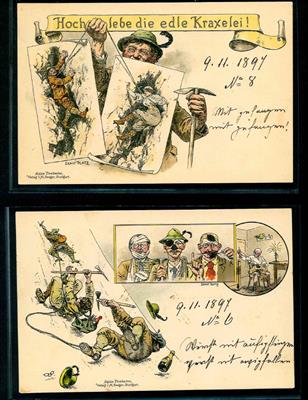 Poststück - 9 Jux - Motivkarten zum Thema "Bergsteigen", - Briefmarken