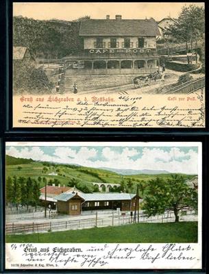 Poststück - Kl. Partie AK entlang der Westbahn NÖ, - Briefmarken