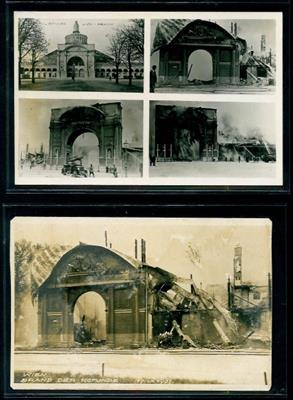 Ansichtskarten 1937 Brandkatastrophe - Briefmarken und Ansichtskarten
