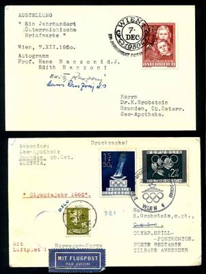 Partie Poststücke österr. II. Rep. ca. 1946/52, - Briefmarken und Ansichtskarten