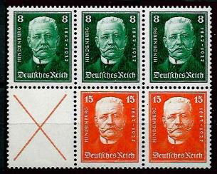 ** - D.Reich 1927 - Zusammendr. Hindenburg - Stamps