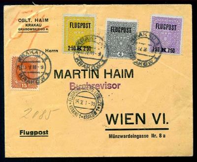 Österr. Monarchie 1918 Militärflugpost Krakau - Wien,3 Briefe vom 9. IV.18 bzw. 15. IV.18, - Stamps