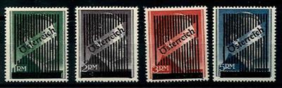 * - 1945 Gitter-Ausgabe Markwerte mit zarten ErstfalzRestchen, - Známky