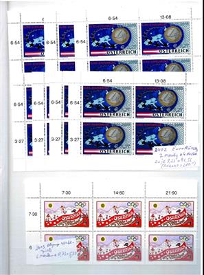 ** - Österr. - Partie EURO - NEUHEITEN - FRANKATURWARE aus 2002, - Briefmarken und Ansichtskarten