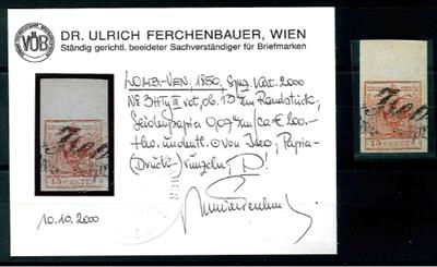 .Û - Lombardei Nr. 3HIII rot oben mit 13 mm Rand, - Briefmarken und Ansichtskarten