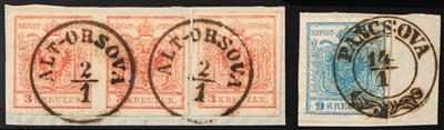Briefstück - Österr. Ausg. 1850 - Abstempelungen Banatische Militärgrenze - "ALT-ORSOVA/2.1", - Známky