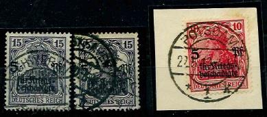 gestempelt/Briefstück - D.Reich Nr. 105 a auf Prachtbriefstück gepr. Weinbuch u. Nr. 106 b u. 106 c(Kl. Mgl.), - Briefmarken und Ansichtskarten
