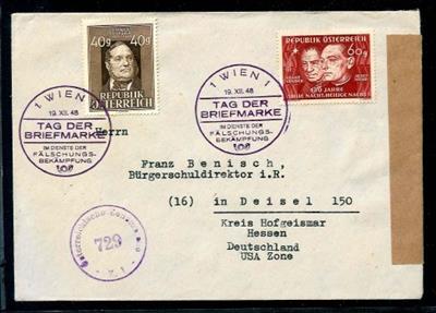 Partie Poststücke Österr. ca. 1947/1958, - Známky