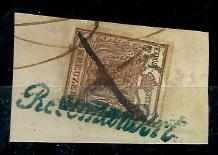 (Briefstück) - Österreich Nr. 4 H Ia rotbraun - mit blauer - Stamps