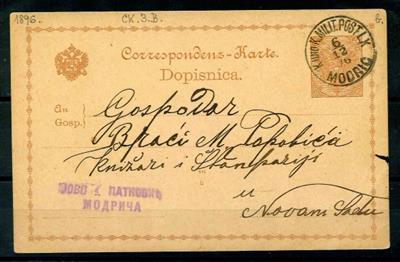 Bosnien 1892/1899 - Partie Korrespondenzkarten mit verschiedenen ausgesuchten Abstempelungen, - Francobolli