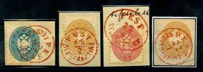 Briefstück - Österr. Ausg. 1864 - roter Rekommandationsstempel von PEST, - Stamps