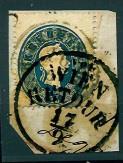 Ö. Ausgabe 1861 Briefstück - "VON WIEN RETOUR/17.9." Einkreisstpl. als DoppelEntwertung auf 15 Kreuzer dunkelblau, - Francobolli