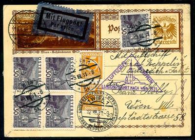 Österr. I. Rep. - kl. Partie meist Flugpostbelege, - Briefmarken und Ansichtskarten