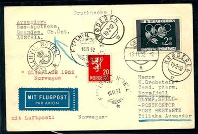 Österr. Partie meist Flugpostbelege ca. 1952/1972 zum Thema Olympische Spiele, - Stamps