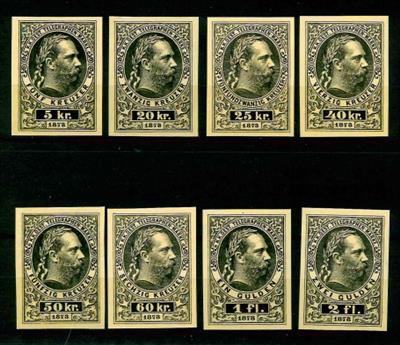 (*) - Ö. Telegrafenm. Nr. 10 P./17 P. Bogenproben in  Schwarz auf Kartonpapier, - Stamps