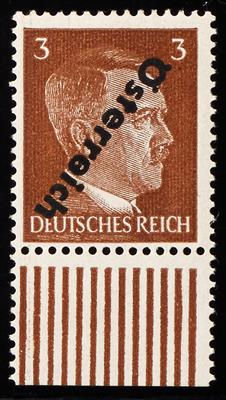 ** - Österr. 1945 - Nr. (8) cxK(3 Pfennig senkrecht geriffelt mit kopfstehendem Aufdruck - Stamps