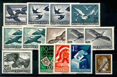 ** - Österr. II. Rep. - Flug 1950/53 (2S und 10S doppelt) -Kärnten und Nr. (8) gepr., - Briefmarken und Ansichtskarten
