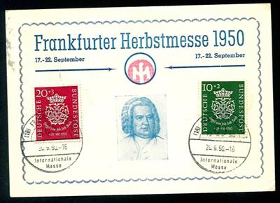 BRD Nr. 121/22 u. 167/70 a. Gedenkkarten - Stamps
