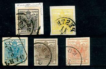 gestempelt - Österr. Nr. 1 M/5 M, - Briefmarken und Ansichtskarten