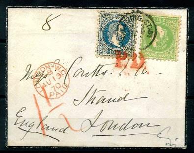 Österr. Ausg. 1867 3 attraktive Briefe teils mit Attest Dr. Ferchenbauer, - Briefmarken und Ansichtskarten