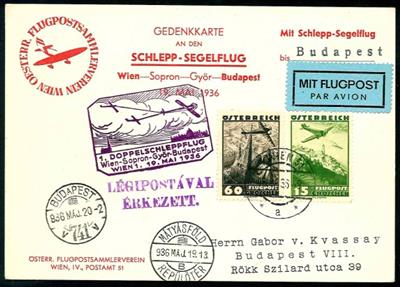 Partie Poststücke Österr. ab I. Rep. mit div. Ausland - u.a. Flugpost I. Rep., - Francobolli