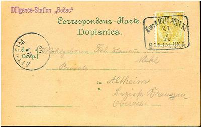 Bosnien 1898 "DilligenceStation - Briefmarken und Ansichtskarten