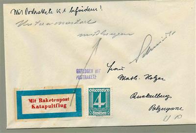 Poststück - Schmiedl - Raketenpost: Unterwasser - Katapultrakete UK 1 aus 1933, - Briefmarken und Ansichtskarten