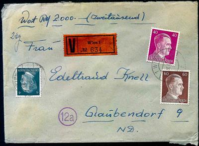 Briefstück/Poststück - Partie Poststücke D.Reich mit Feldpost, - Briefmarken und Ansichtskarten