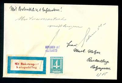 Poststück - Schmiedl - Raketenpost: Unterwasser - Katapultrakete UK 1 aus 1933, - Briefmarken und Ansichtskarten