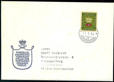 **/*/gestempelt/Poststück - Partie Liechtenstein ab 1920 mit Schwerpunkt ab 1949, - Briefmarken und Ansichtskarten