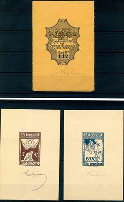 (*) - Hesshaimer - Entwürfe für nicht realisierte Kriegesgefangenen - Hilfsmarken, - Briefmarken und Ansichtskarten