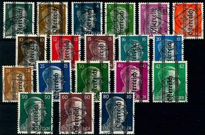 Österreich 2. Rep. gestempelt - 1945 Grazer Aushilfsausgabe bis 80 Pfg. mit Gefälligkeitsstempel, - Briefmarken und Ansichtskarten